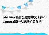 pro max是什么意思中文（pro camera是什么意思相关介绍）