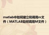 matlab中如何建立和调用m文件（MATLAB如何调用M文件）