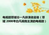 电视剧罪域谷一凡扮演者是谁（罪域 2008年白凡姚刚主演的电视剧）