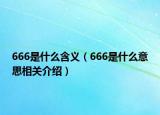 666是什么含义（666是什么意思相关介绍）