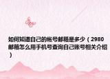 如何知道自己的帐号邮箱是多少（2980邮箱怎么用手机号查询自己账号相关介绍）