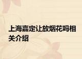 上海嘉定让放烟花吗相关介绍