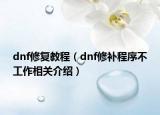 dnf修复教程（dnf修补程序不工作相关介绍）