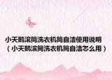 小天鹅滚筒洗衣机筒自洁使用说明（小天鹅滚筒洗衣机筒自洁怎么用）