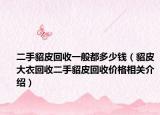 二手貂皮回收一般都多少钱（貂皮大衣回收二手貂皮回收价格相关介绍）