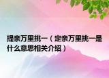 提亲万里挑一（定亲万里挑一是什么意思相关介绍）