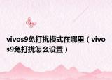 vivos9免打扰模式在哪里（vivos9免打扰怎么设置）