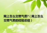 网上怎么交燃气费?（网上怎么交燃气费的经验总结）