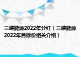 三峡能源2022年分红（三峡能源2022年目标价相关介绍）