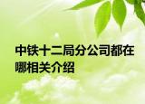 中铁十二局分公司都在哪相关介绍
