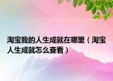 淘宝我的人生成就在哪里（淘宝人生成就怎么查看）