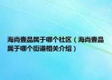 海尚壹品属于哪个社区（海尚壹品属于哪个街道相关介绍）