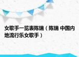 女歌手一览表陈瑞（陈瑞 中国内地流行乐女歌手）