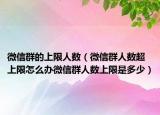 微信群的上限人数（微信群人数超上限怎么办微信群人数上限是多少）