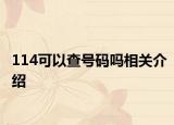 114可以查号码吗相关介绍