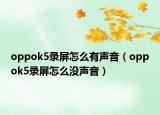 oppok5录屏怎么有声音（oppok5录屏怎么没声音）