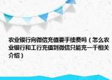 农业银行向微信充值要手续费吗（怎么农业银行和工行充值到微信只能充一千相关介绍）