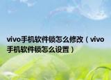 vivo手机软件锁怎么修改（vivo手机软件锁怎么设置）