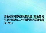 用金光闪闪描写某处的风景（用金黄,招引,闪闪发光这三个词描写秋天的景色相关介绍）