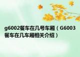 g6002餐车在几号车厢（G6003餐车在几车厢相关介绍）