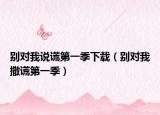 别对我说谎第一季下载（别对我撒谎第一季）