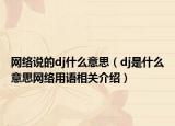 网络说的dj什么意思（dj是什么意思网络用语相关介绍）