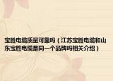 宝胜电缆质量可靠吗（江苏宝胜电缆和山东宝胜电缆是同一个品牌吗相关介绍）