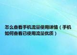 怎么查看手机流量使用详情（手机如何查看已使用流量优质）