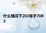 什么情况下202等于7083