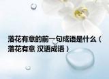 落花有意的前一句成语是什么（落花有意 汉语成语）