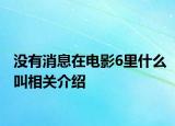 没有消息在电影6里什么叫相关介绍