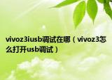vivoz3iusb调试在哪（vivoz3怎么打开usb调试）