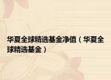 华夏全球精选基金净值（华夏全球精选基金）