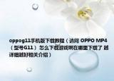 oppog11手机版下载教程（请问 OPPO MP4 （型号G11） 怎么下载游戏啊在哪里下载了 越详细越好相关介绍）