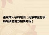 南京成人模特培训（南京哪里有模特培训的地方相关介绍）