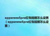 opporeno5pro红包提醒怎么设置（opporeno5pro红包提醒怎么设置）