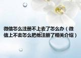 微信怎么注册不上去了怎么办（微信上不去怎么把他注册了相关介绍）