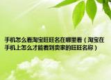 手机怎么看淘宝旺旺名在哪里看（淘宝在手机上怎么才能看到卖家的旺旺名称）