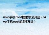 vivo手机root权限怎么开启（vivo手机root的2种方法）
