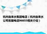 杭州自来水集团电话（杭州自来水公司客服电话96655相关介绍）