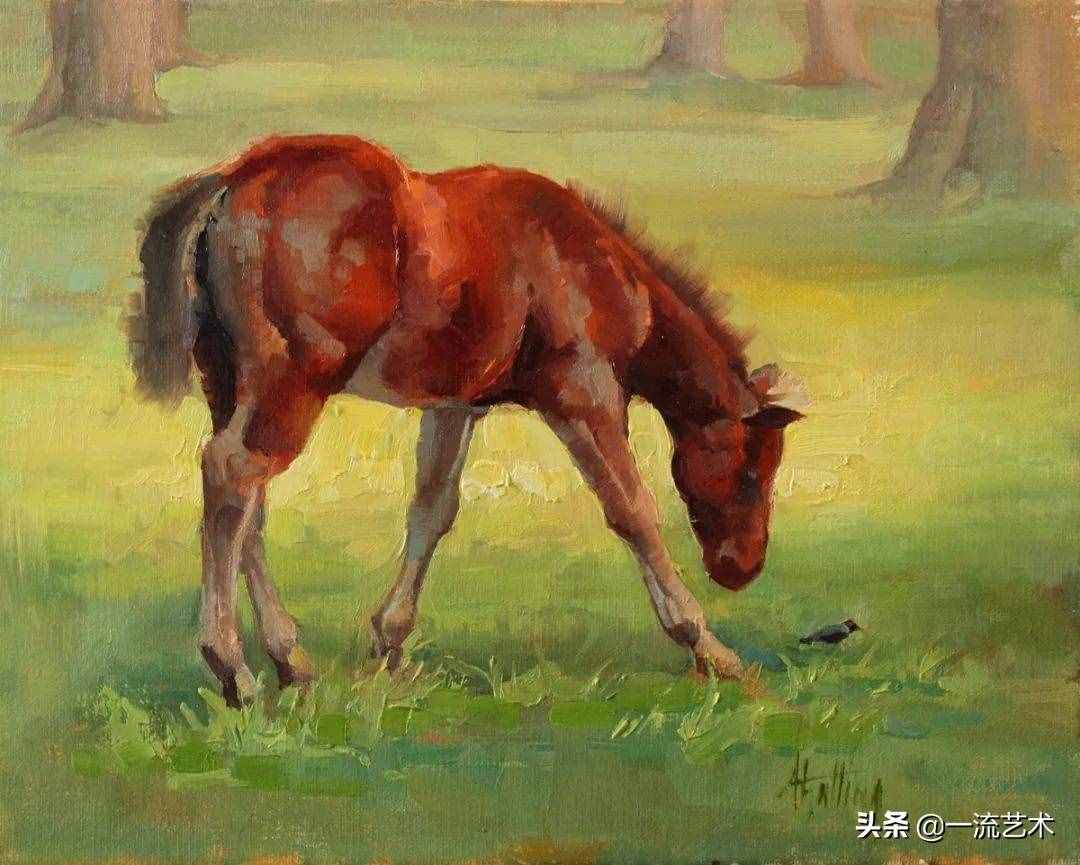 美国90后美女画家，画马堪称一绝