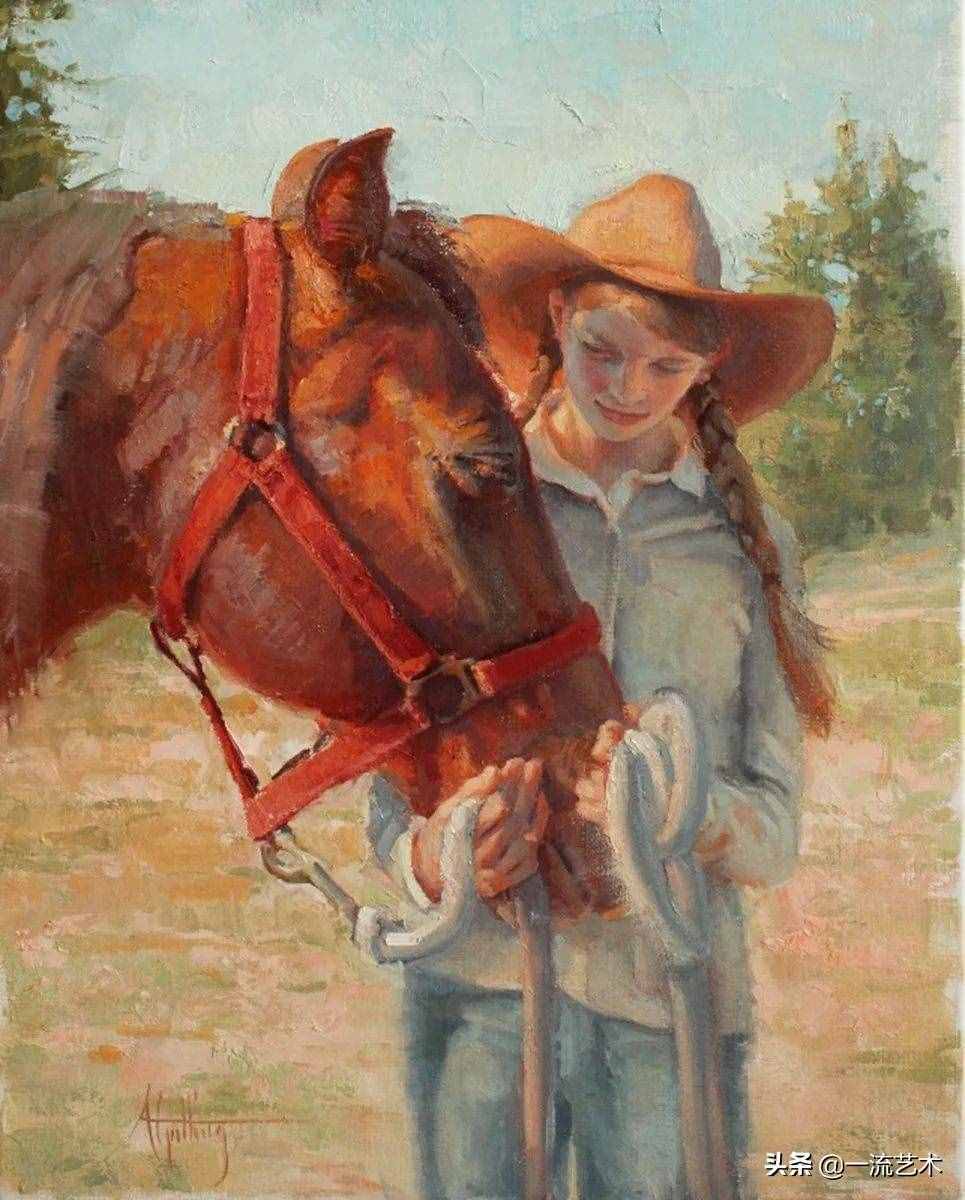 美国90后美女画家，画马堪称一绝
