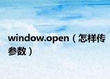 window.open（怎样传参数）