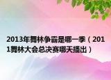 2013年舞林争霸是哪一季（2011舞林大会总决赛哪天播出）