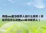 微信sos紧急联系人是什么意思（荣耀手机怎么设置sos紧急联系人）