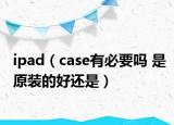 ipad（case有必要吗 是原装的好还是）