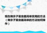 现在做亲子鉴定最简单实用的方法（做亲子鉴定最简单的方法如何操作）