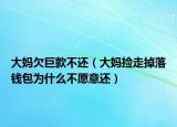 大妈欠巨款不还（大妈捡走掉落钱包为什么不愿意还）