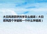 大日风思四字共字怎么组词（大日思风四个字能和一个什么字组词）