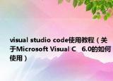 visual studio code使用教程（关于Microsoft Visual C   6.0的如何使用）